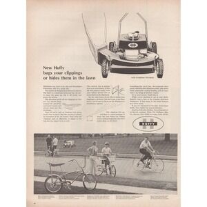 1967 Huffy Lawn Mower Broadlawn Whirlaway Bicycle Bikes Vintage Print Ad